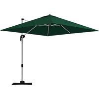 Outsunny Waterproof Cantilever Parasol Paradise: 3x3m Square Shade with Crank, Tilt, and 360 Rotation, Aluminium Frame, Green Aosom UK