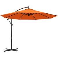 Outsunny 3(m) Overhanging Parasol, with Base - Orange