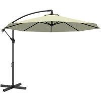 Outsunny 3m Overhanging Cantilever Parasol, with Cross Base - Beige