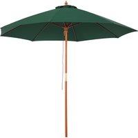 Outsunny Waterproof Wooden Garden Parasol: 2.5m Ventilated Canopy, Patio Sun Shade, Dark Green Aosom UK