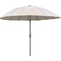 Outsunny Waterproof 255cm Patio Parasol Umbrella Outdoor Market Table Parasol with Push Button Tilt Crank and Sturdy Ribs for Garden Aosom UK