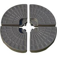 Outsunny 4-Piece Parasol Base Cantilever Offset Patio Umbrella Circular Base Stand w/Carry Handles, Water & Sand Filled Aosom UK