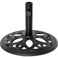 Outsunny 11.5 kg Cast Metal Round Patio Umbrella Base Stand, Umbrella Holder for Outdoor, Patio, Garden, Black