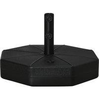 Outsunny Garden Parasol Base: Octagonal Umbrella Holder Stand, Water or Sand Fillable up to 40kg, Outdoor, Black