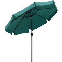 Outsunny Garden Parasol Umbrella, 2.66m, Ruffled Design, Sun Shade, Sturdy 8-Rib Construction, Green Aosom UK