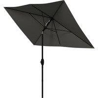 Outsunny 2 x 3(m) Garden Parasol Umbrella, Rectangular Outdoor Market Umbrella Sun Shade w/ Crank, Push Button Tilt, 6 Ribs, Aluminium Pole Aosom UK