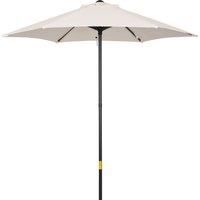 Outsunny Cream Patio Parasol: 6-Rib Outdoor Sun Shade for Balcony & Garden, 2M Aosom UK