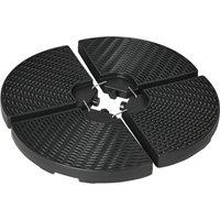 Outsunny 4PC Parasol Base Set, Wicker Effect Patio Umbrella Weights, Water/Sand Fillable with Handles