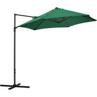 Outsunny Waterproof Offset Roma Patio Umbrella: 2.5m Square Canopy with 360 Rotation, Green Aosom UK