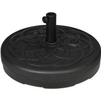 Outsunny Parasol Base Stand: Outdoor Umbrella Holder, Water/Sand Fillable Weight with Handle, 25kg/35kg, Black Aosom UK