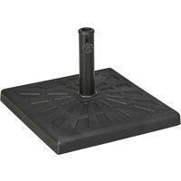 Outsunny Square Resin Parasol Base: Outdoor Umbrella Stand, Fits Poles 妗?2-38mm, Black Aosom UK