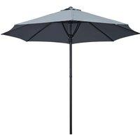 Outsunny Waterproof Garden Parasol: Market Table Umbrella with Sun-Shading Canopy, 8 Ribs, Grey Aosom UK