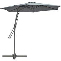 Outsunny Waterproof 3m Cantilever Parasol with Easy Lever, Patio Umbrella w/ Crank Handle, Cross Base & 6 Metal Ribs, Outdoor Sun Shades Aosom UK