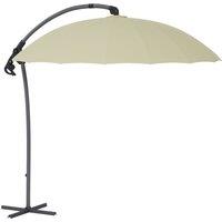 Outsunny Waterproof 2.7m Cantilever Parasol, with Cross Base - Beige Aosom UK