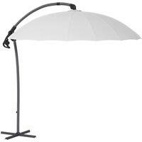 Outsunny Waterproof Cantilever Parasol: 2.7m UV-Protective Shade with Sturdy Cross Base, Adjustable Tilt, Grey Aosom UK