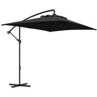 Outsunny 3x2m Cantilever Banana Parasol: Rectangular Umbrella with 6 Ribs & Crank Handle, Black