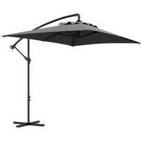 Outsunny 3x2m Cantilever Parasol with Cross Base, Banana Parasol with Crank Handle and 6 Ribs, Rectangular Hanging Patio Umbrella Aosom UK