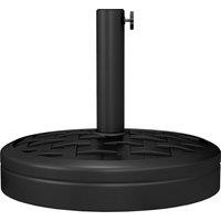 Outsunny Concrete Parasol Base, 18kg Heavy Duty Stand with Rattan Effect, 45cm Diameter for Outdoor Umbrella