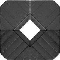 Outsunny Cantilever Parasol Base Weights, Set of 4, Heavy Duty, Suitable for 80kg Sand or 60kg Water, Black