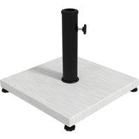 Outsunny Concrete Parasol Base: Adjustable Wooden-Effect Stand, Weighted for Stability, Slate Grey Aosom UK