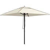 Outsunny Waterproof Garden Parasol: Patio Umbrella with Vented Canopy, Piped Edging, Table Compatible, Beige Aosom UK
