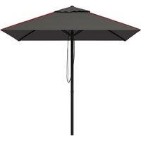 Outsunny Waterproof Garden Parasol Umbrella with Air Vent, Outdoor Market Table Sunshade Canopy with Decorative Edging, Grey Aosom UK