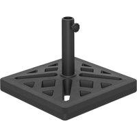 Outsunny Garden Parasol Base, 15kg HDPE Outdoor Umbrella Stand Parasol Stand with Cut-Out Design, Sun Umbrella Base for Deck Poolside, Black