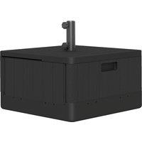 Outsunny Garden Parasol Base Outdoor Umbrella Stand with Wheels Handles, Filled Up to 80kg with Stand or 50kg with Water for Deck Poolside, Black