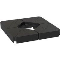 Outsunny Umbrella Weights for Cantilever Parasols, Set of 4 Heavy Duty Parasol Base Weights, 64kg Sand or 55kg Water Filled, Black