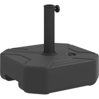Outsunny Square Garden Parasol Base, Garden Umbrella Stand, Filled Up to 25kg with Stand or 20kg with Water for Garden, Poolside, Black