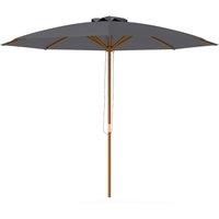 Outsunny 3(m) Wooden Patio Umbrella - Dark Grey