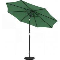 Outsunny 2.7 m Garden Parasol Umbrella with Cross Base and Sandbag, Retractable Ribs, Outdoor Table Market Umbrella, Green