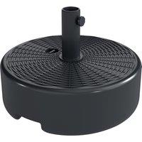 Outsunny Patio Umbrella Base 22kg Sand Filled Garden Parasol Stand forfor 38mm/48mm Poles, Black