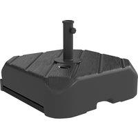 Outsunny Garden Parasol Base with Wheels, Telescopic Handle, 72 kg /45 kg Fillable Sun Umbrella Base Parasol Stand, Black