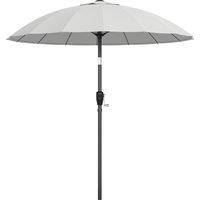 Outsunny 2 m Shanghai Garden Parasol Umbrella with 16 Fibreglass Ribs, Outdoor Parasol Sun Shade with Crank & Tilt, Light Grey