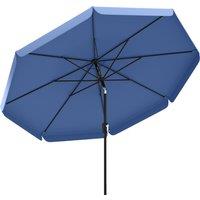 Outsunny 3 m Garden Parasol with Tilt Mechanism & Crank Handle, UPF 30+ Patio Umbrella Outdoor Table Umbrella, Dark Blue