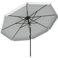 Outsunny 3 m Garden Parasol with Tilt Mechanism & Crank Handle, UPF 30+ Patio Umbrella Outdoor Table Umbrella, Light Grey
