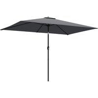 Outsunny Garden Parasol, Parasol Umbrella with Crank Handle, Tilt Function, Polyester Canopy, Dark Grey