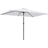 Outsunny Garden Parasol, Parasol Umbrella with Crank Handle, Tilt Function, Polyester Canopy, Cream White