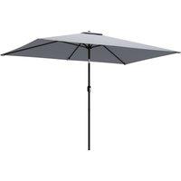 Outsunny Garden Parasol, Parasol Umbrella with Crank Handle, Tilt Function, Polyester Canopy, Light Grey