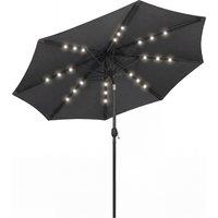Outsunny 2.6 m Garden Parasol Umbrella with LED Solar Light, Parasol Cover, Outdoor Market Patio Umbrella, Black