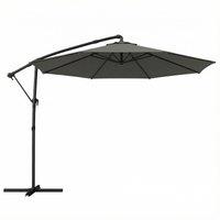 Outsunny 3 m Garden Cantilever Parasol with Cover, Round Overhanging Umbrella with 360 Rotation, Tilt, Grey