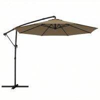 Outsunny 3 m Garden Cantilever Parasol with Cover, Round Overhanging Umbrella with 360 Rotation, Tilt, Khaki