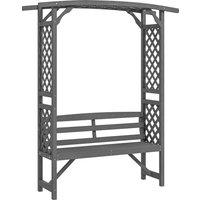 Outsunny Garden Bench, Wooden Garden Arbour with Seat for Vines/Climbing Plants, Grey