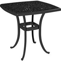 Outsunny Outdoor Garden Table with 38mm Dia. Umbrella Hole, Cast Aluminium Patio End Table with Anti-slip Foot Pads, 54 x 54cm, Black