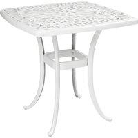 Outsunny Outdoor Garden Table with 38mm Dia. Umbrella Hole, Cast Aluminium Patio End Table with Anti-slip Foot Pads for Garden