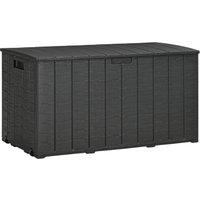 Outsunny 336 Litre Extra Large Outdoor Garden Storage Box, Water-resistant Heavy Duty Double Wall Pl