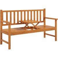 Outsunny Wooden Bench with Liftable Middle Table, Outdoor Bench, Patio Loveseat for Porch, Garden, Seats 2-3 People