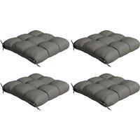 Outsunny Patio Chair Cushion Set: 4-Piece Tied Seat Pads for Indoor & Outdoor Seating, Charcoal Grey Comfort Aosom UK