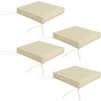 Outsunny 4-Piece Replacement Seat Cushions, Patio Chair Pillow Set with Ties, Indoor/Outdoor Use, Beige Aosom UK